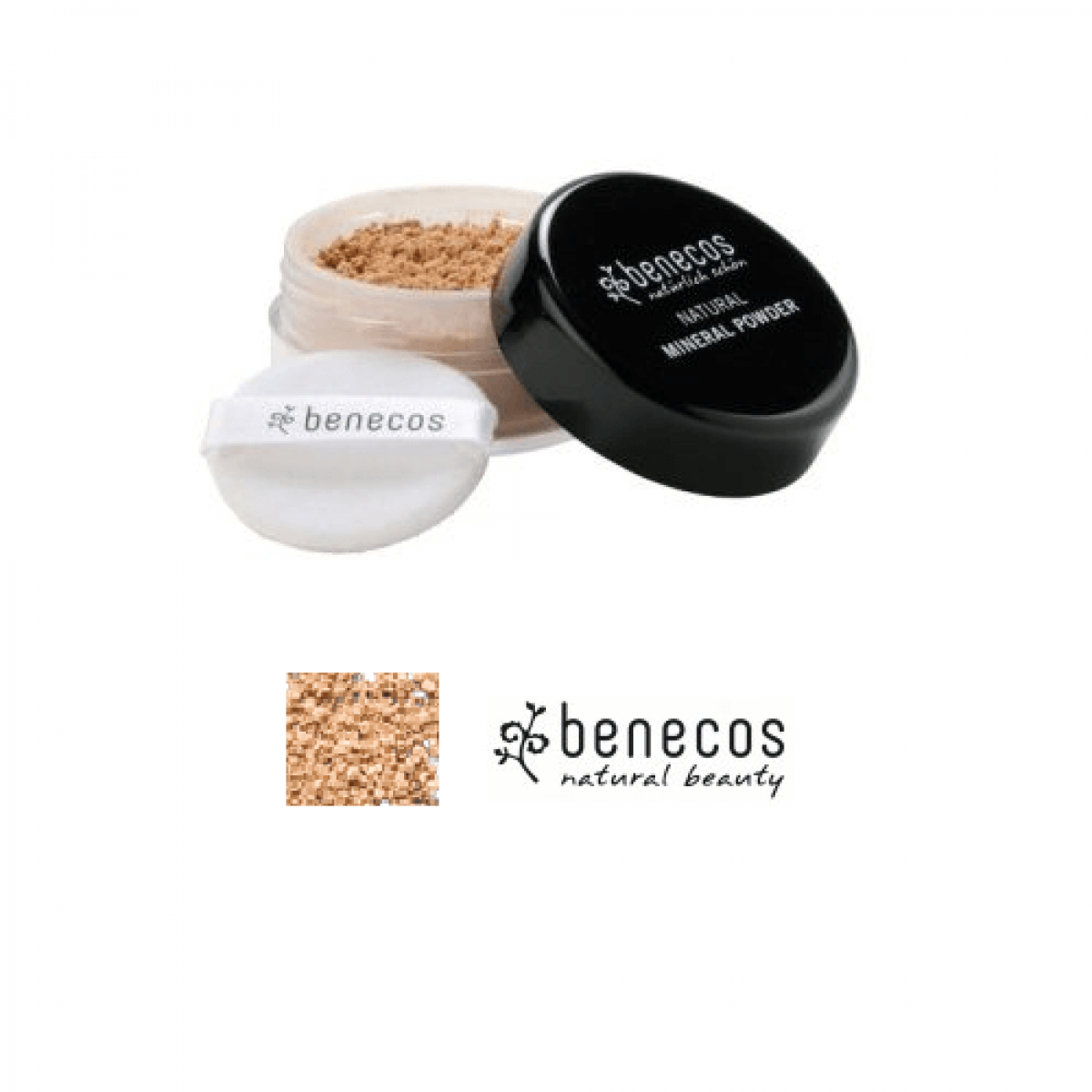 Benecos Mineral Powder Natural - Medium Beige - løs mineralpudder